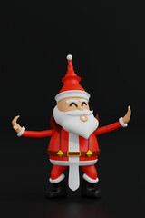 Santa Claus with Thai costume show Thai dance, concept of travel in Thailand, 3D rendering.