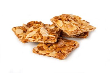 Sicilian Nougat Almonds isolated on white background