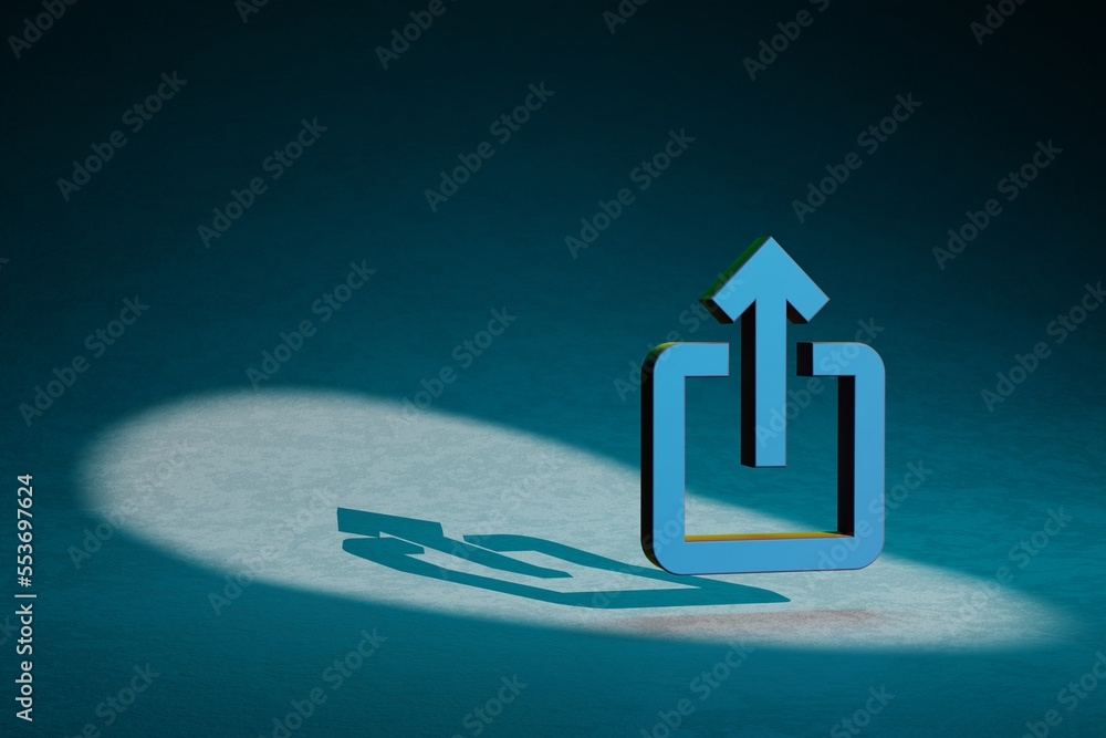 Leinwandbilder beautiful abstract illustrations share symbol icon on a dark blue background. 3d rendering illustrat