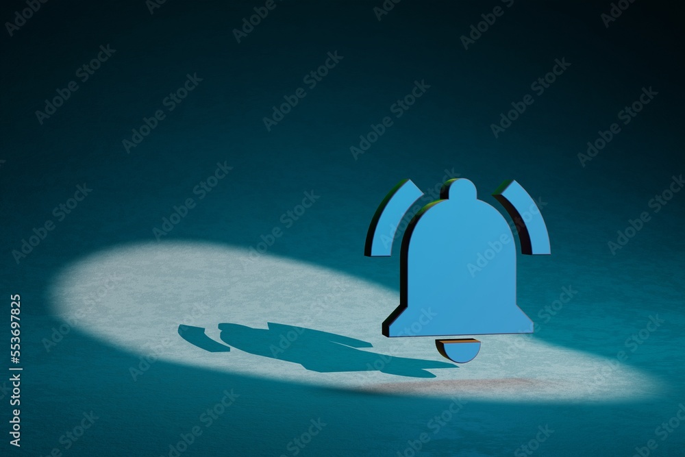 Poster beautiful abstract illustrations notifications active symbol icon on a dark blue background. 3d rend