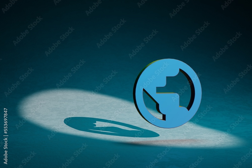 Poster Beautiful abstract illustrations Public symbol icon on a dark blue background. 3d rendering illustration. Background pattern for design.