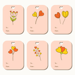 Set of Valentine's day tags for gift boxes, labels, sale shopping labels, banners and more.