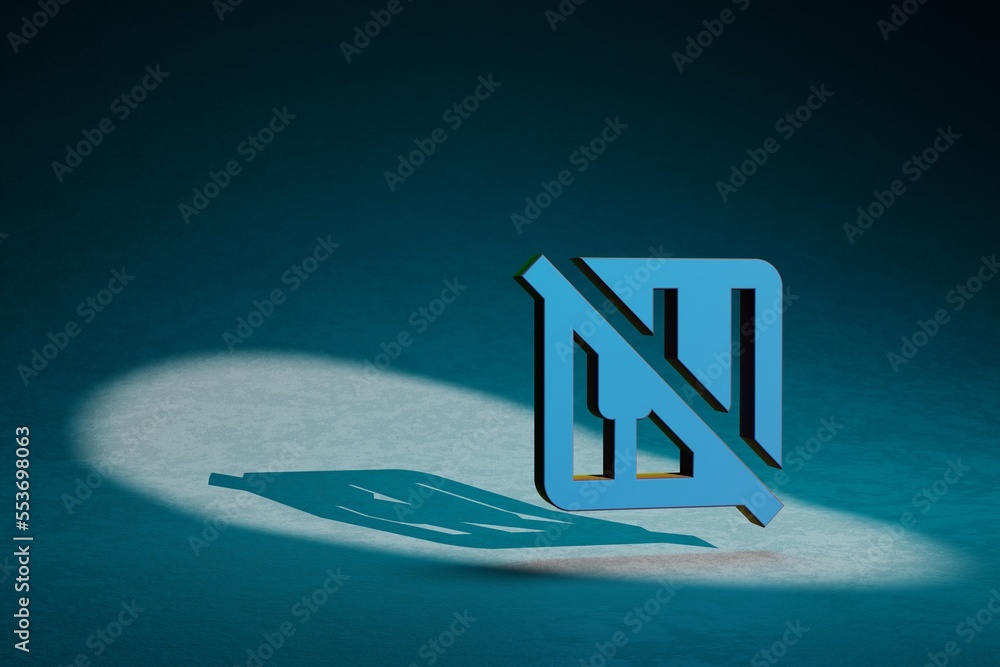 Poster beautiful abstract illustrations piano 0ff symbol icon on a dark blue background. 3d rendering illus