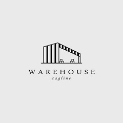 factory warehouse industrial logo vector design