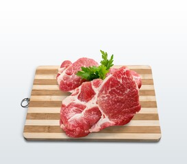 Raw red fresh meat on the board