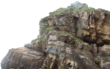 Isolated PNG cutout of a cliff on a transparent background, ideal for photobashing, matte-painting, concept art