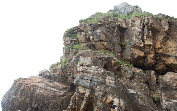 Isolated PNG cutout of a cliff on a transparent background, ideal for photobashing, matte-painting, concept art