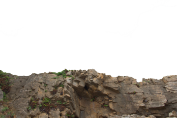 Isolated PNG cutout of a cliff on a transparent background, ideal for photobashing, matte-painting, concept art