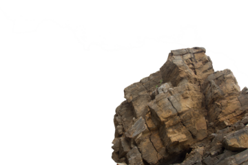 Isolated PNG cutout of a cliff on a transparent background, ideal for photobashing, matte-painting, concept art