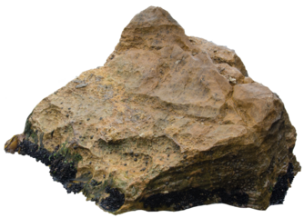 Isolated PNG cutout of a rock on a transparent background, ideal for photobashing, matte-painting, concept art