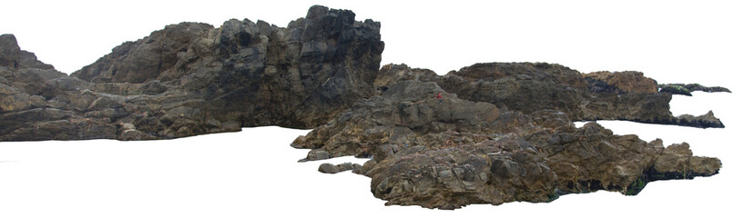 Isolated PNG cutout of a rock on a transparent background, ideal for photobashing, matte-painting, concept art