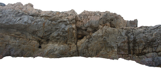 Isolated PNG cutout of a rock on a transparent background, ideal for photobashing, matte-painting, concept art