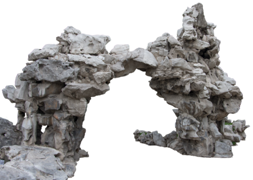 Isolated PNG cutout of a rock on a transparent background, ideal for photobashing, matte-painting, concept art