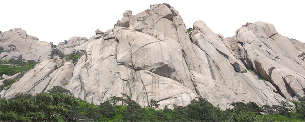 Isolated PNG cutout of a cliff on a transparent background, ideal for photobashing, matte-painting, concept art