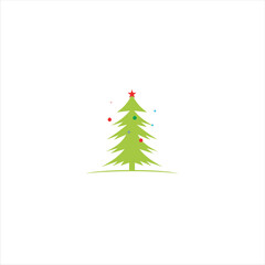 Christmas tree abstract with a star with geometric lines on a white background
