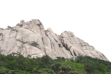 Isolated PNG cutout of a cliff on a transparent background, ideal for photobashing, matte-painting, concept art