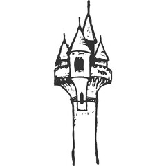 Castle Tower Vintage Illustration Vector