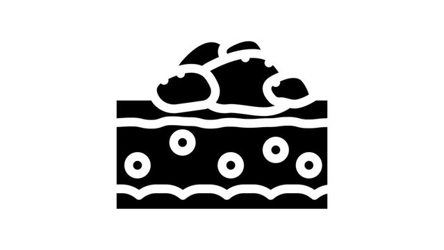 papilloma skin disease line icon animation