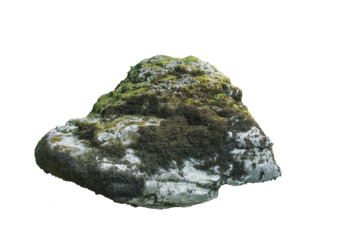 Isolated PNG cutout of a rock on a transparent background, ideal for photobashing, matte-painting, concept art