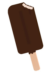 Delicious chocolate ice cream isolated on white background