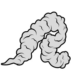 Smoke effect car, smoke line, cloud vector