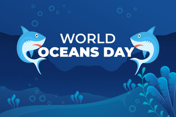 Vector world oceans day background