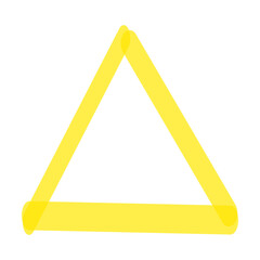 Line drawn triangle by yellow marker. Vector illustration of underline stroke, arrow direction, cross, tick check mark isolated on white