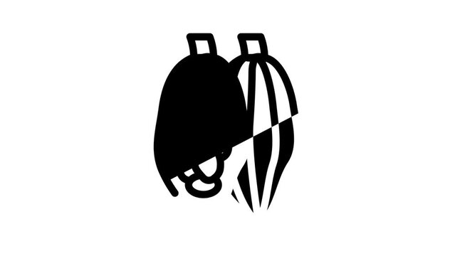 cocoa beans line icon animation