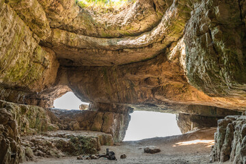 Sunrays entering cave