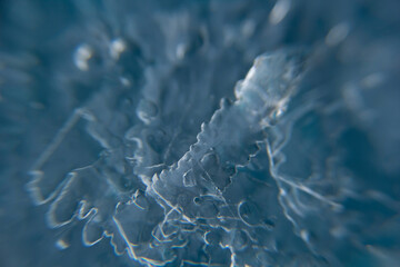 Blue and White Ice  Fragments Closeup