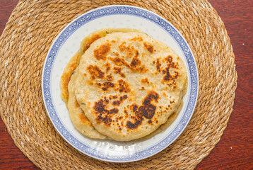 Traditional chinese pancakes on a plate