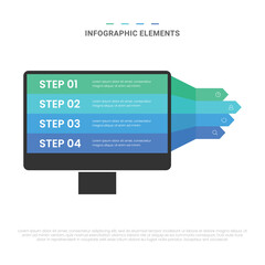 Vector modern shapes options infographic elements for business with icons template design