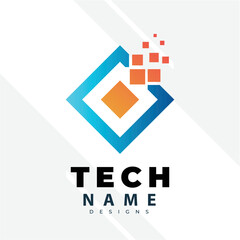 Obraz premium Tecnology Logo Design Inspiration. Logo vector template. Abstract tecnology logo design with creative concept premium vector