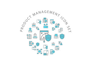 Vector product management icon set
