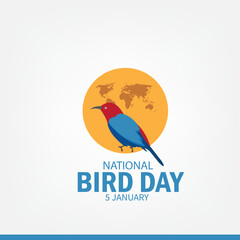 Vector illustration of National Bird Day. Simple and elegant design