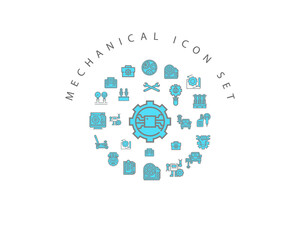 Vector mechanical icon set 