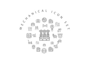 Vector mechanical icon set 