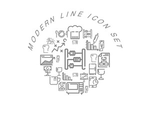 Fototapeta premium Vector modern line icon set