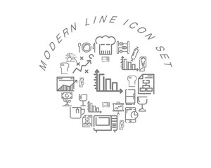 Obraz premium Vector modern line icon set