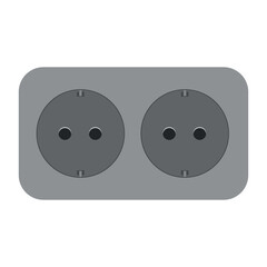 Double wall socket vector icon