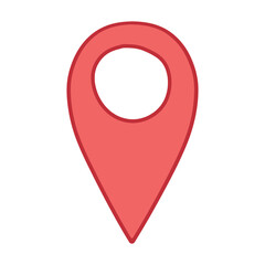 Doodle map pointer icon. GPS symbol