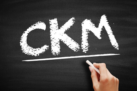 CKM Customer Knowledge Management - emerges as a crucial element for customer-oriented value creation, acronym text on blackboard