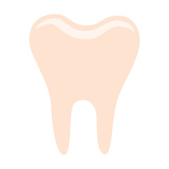 Healthy tooth. Tool for dental care and oral hygiene. Vector illustration of dentist equipment. Cartoon tooth toothbrush isolated on white