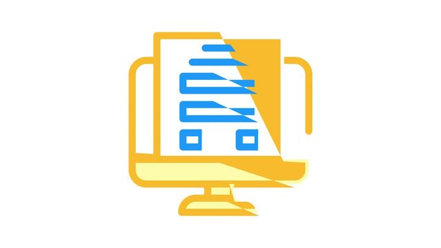 register online registration color icon animation