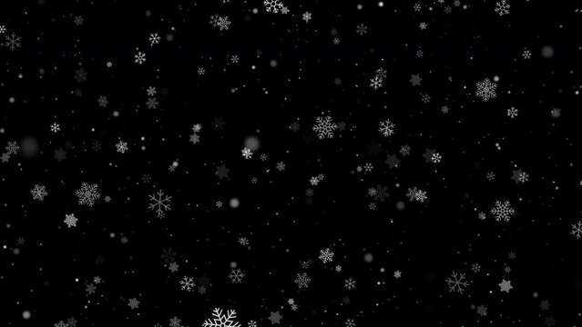 flying isolated winter snow overlay effect video