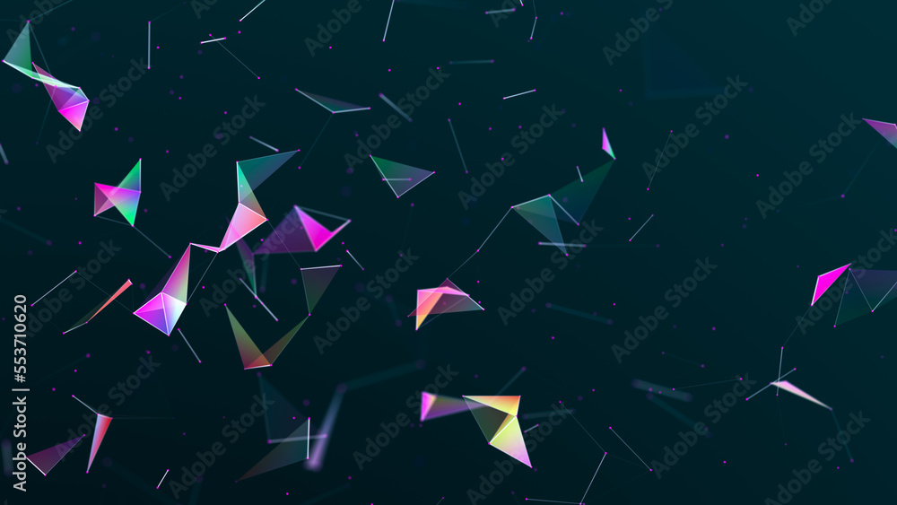 Aufkleber technology background. honeycomb concept. big data. hexagonal space with connected dots and lines. 3