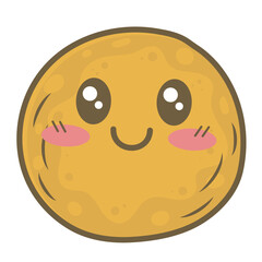 Kawaii cartoon mexican sopaipillas pumpkin fritters isolated on white background