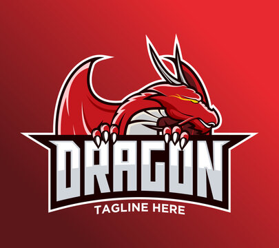 Premium Vector | Strong Dragon Character Esport Logo Illustration Design