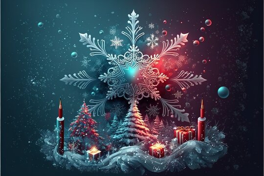 Christmas theme and tree background with winter effect and vibe.