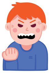 Sticker on an angry boy